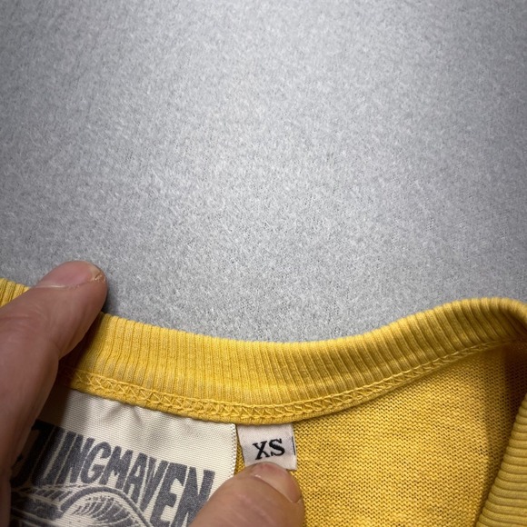 Jungmaven Hemp Organic Cotton Henley Shirt Men XS Mustard Yellow Long Sleeve USA - Picture 2 of 13